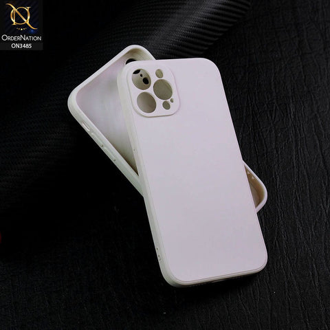 iPhone 13 Pro Cover - Off-White (Not Pure White) - ONation Silica Gel Series - HQ Liquid Silicone Elegant Colors Camera Protection Soft Case