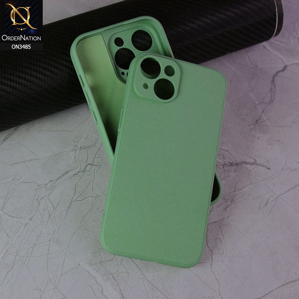 iPhone 14 Plus Cover - Light Green - ONation Silica Gel Series - HQ Liquid Silicone Elegant Colors Camera Protection Soft Case