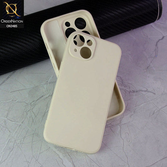 iPhone 14 Cover - Off-White (Not Pure White) - ONation Silica Gel Series - HQ Liquid Silicone Elegant Colors Camera Protection Soft Case