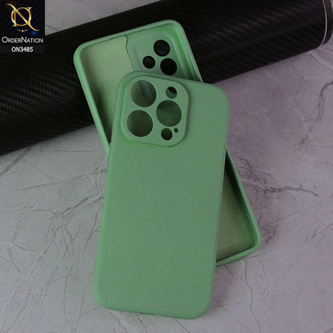 iPhone 14 Pro Cover - Light Green - ONation Silica Gel Series - HQ Liquid Silicone Elegant Colors Camera Protection Soft Case