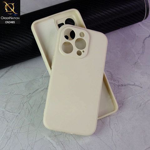 iPhone 14 Pro Cover - Off-White (Not Pure White) - ONation Silica Gel Series - HQ Liquid Silicone Elegant Colors Camera Protection Soft Case