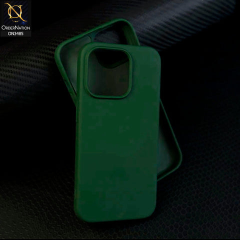 iPhone 15 Pro Cover - Dark Green - ONation Silica Gel Series - HQ Liquid Silicone Elegant Colors Camera Protection Soft Case