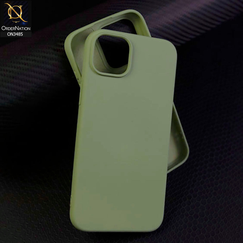 iPhone 15 Pro Cover - Light Green - ONation Silica Gel Series - HQ Liquid Silicone Elegant Colors Camera Protection Soft Case