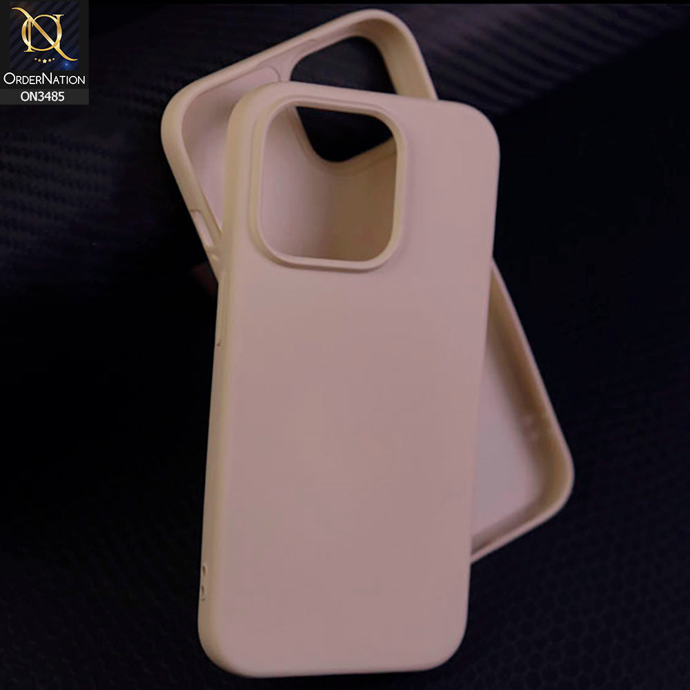 iPhone 15 Pro Cover - Off White - ONation Silica Gel Series - HQ Liquid Silicone Elegant Colors Camera Protection Soft Case