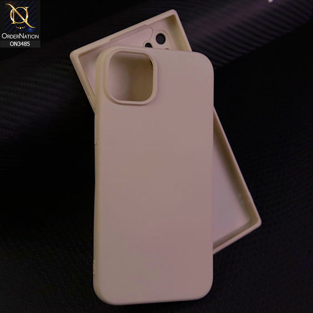 iPhone 15 Plus Cover - Off White - ONation Silica Gel Series - HQ Liquid Silicone Elegant Colors Camera Protection Soft Case