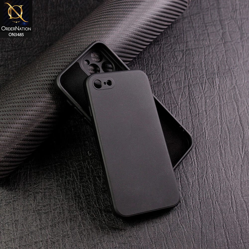 iPhone SE 2020 Cover - Black - ONation Silica Gel Series - HQ Liquid Silicone Elegant Colors Camera Protection Soft Case