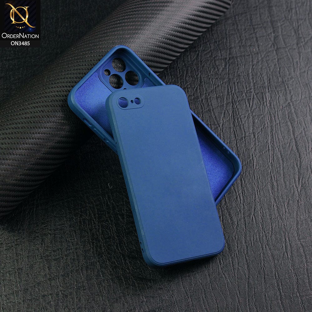 iPhone SE 2020 Cover - Blue - ONation Silica Gel Series - HQ Liquid Silicone Elegant Colors Camera Protection Soft Case