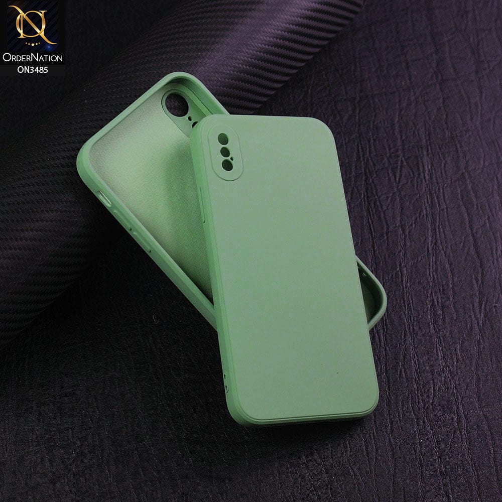 iPhone XS / X Cover - Light Green - ONation Silica Gel Series - HQ Liquid Silicone Elegant Colors Camera Protection Soft Case