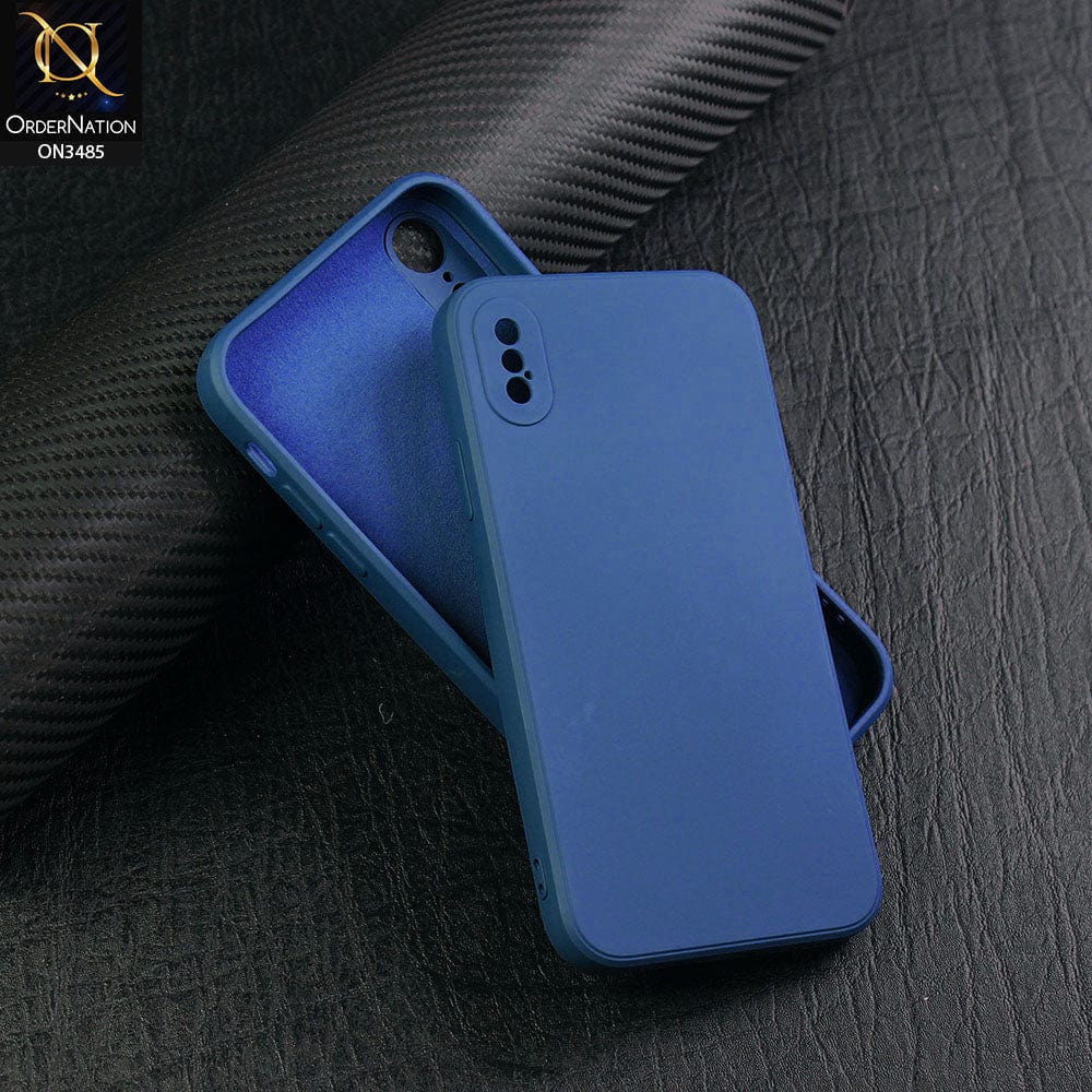 iPhone XS Max Cover - Blue - ONation Silica Gel Series - HQ Liquid Silicone Elegant Colors Camera Protection Soft Case