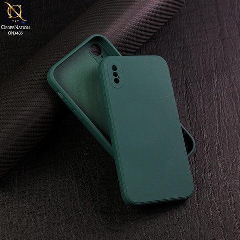 iPhone XS Max Cover - Dark Green - ONation Silica Gel Series - HQ Liquid Silicone Elegant Colors Camera Protection Soft Case