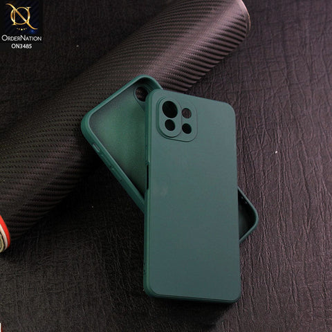 Xiaomi Mi 11 Lite Cover - Dark Green - ONation Bold Series - HQ Liquid Silicone Elegant Colors Camera Protection Soft Case ( Fast Delivery )