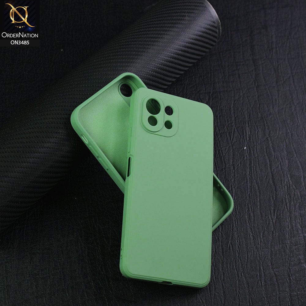 Xiaomi Mi 11 Lite Cover - Light Green - ONation Silica Gel Series - HQ Liquid Silicone Elegant Colors Camera Protection Soft Case