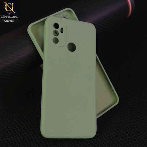 Oppo A32 Cover - Light Green - ONation Silica Gel Series - HQ Liquid Silicone Elegant Colors Camera Protection Soft Case