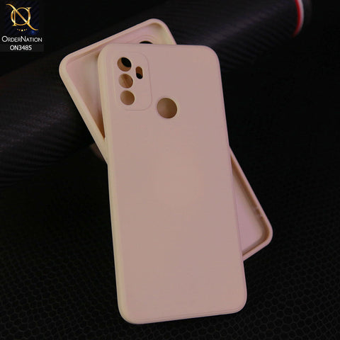 Oppo A32 Cover - Off White - ONation Silica Gel Series - HQ Liquid Silicone Elegant Colors Camera Protection Soft Case