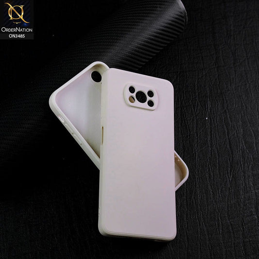 Xiaomi Poco X3 Cover - Off-White (Not Pure White) - ONation Silica Gel Series - HQ Liquid Silicone Elegant Colors Camera Protection Soft Case