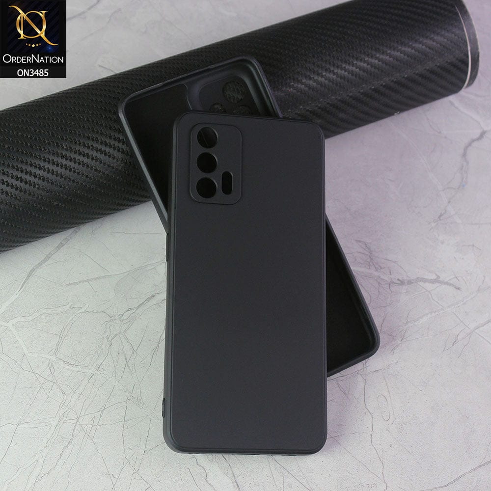 Realme GT 5G Cover - Black - ONation Silica Gel Series - HQ Liquid Silicone Elegant Colors Camera Protection Soft Case