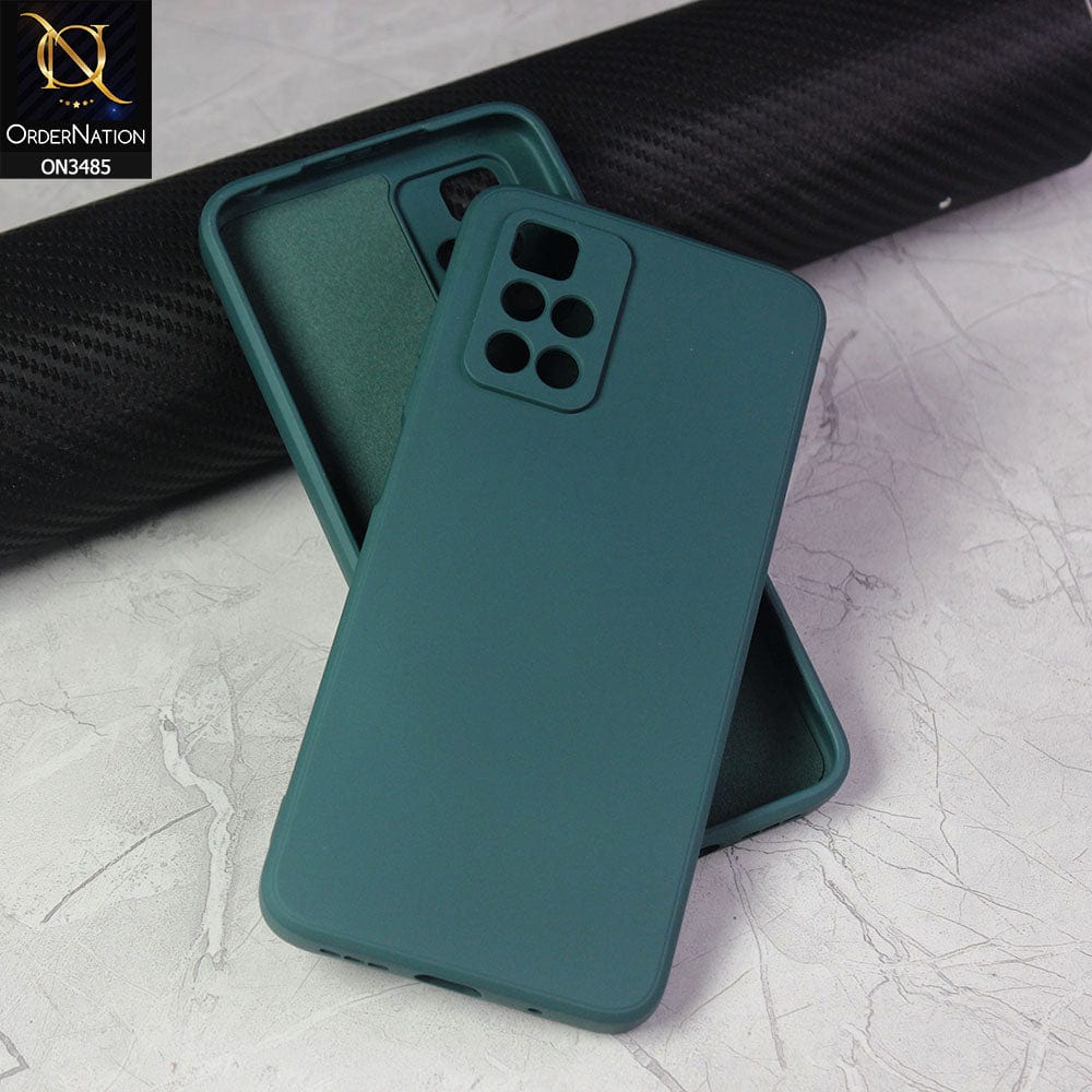 Xiaomi Redmi 10 Cover - Dark Green - ONation Silica Gel Series - HQ Liquid Silicone Elegant Colors Camera Protection Soft Case