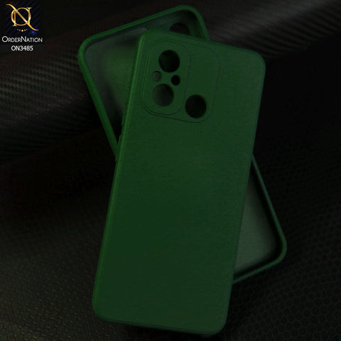 Xiaomi Redmi 12C Cover - Dark Green  - ONation Silica Gel Series - HQ Liquid Silicone Elegant Colors Camera Protection Soft Case