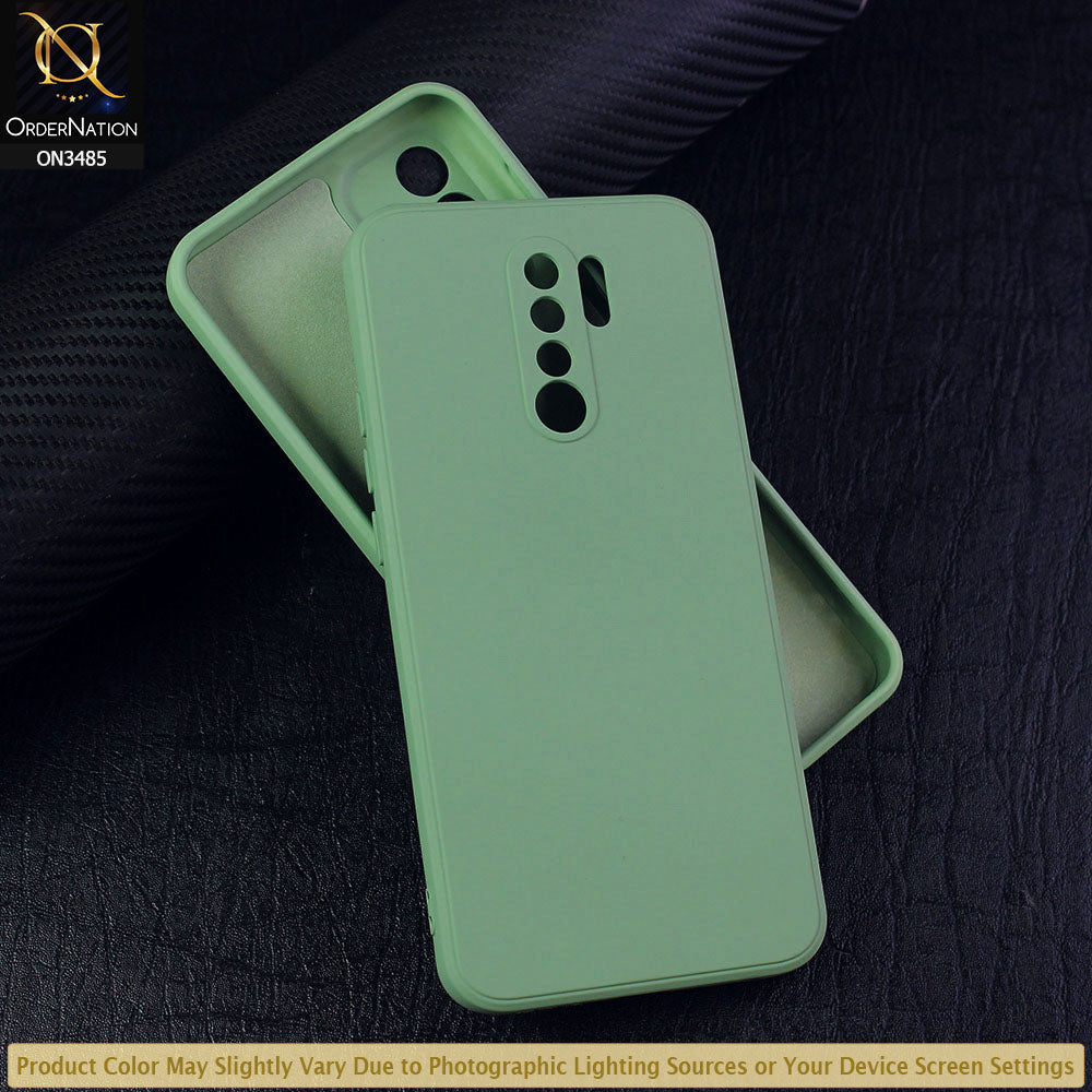 Xiaomi Redmi 9 Cover - Light Green - ONation Silica Gel Series - HQ Liquid Silicone Elegant Colors Camera Protection Soft Case