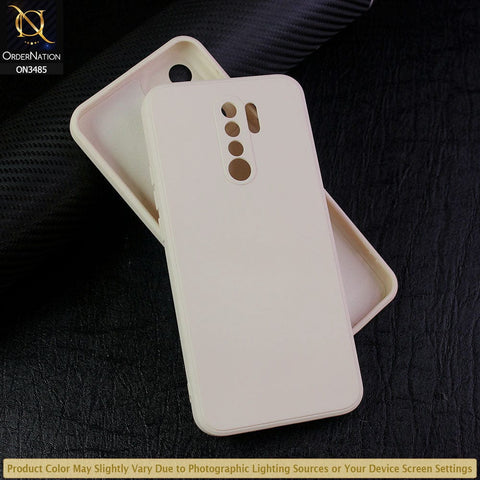 Xiaomi Poco M2 Cover - Off White - ONation Silica Gel Series - HQ Liquid Silicone Elegant Colors Camera Protection Soft Case