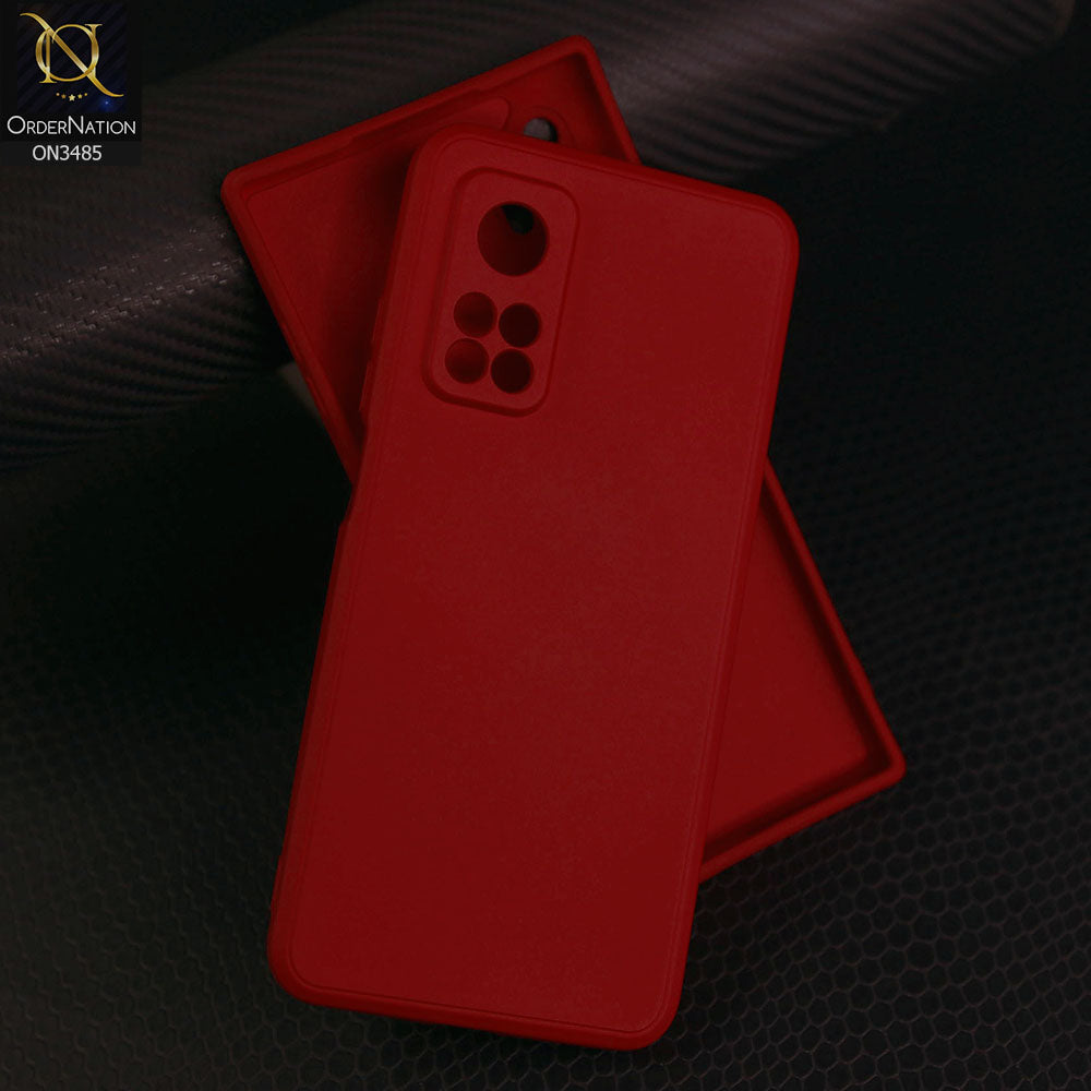 Xiaomi Redmi K30S Cover - Dark Red  - ONation Silica Gel Series - HQ Liquid Silicone Elegant Colors Camera Protection Soft Case