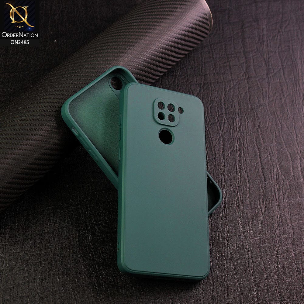 Xiaomi Redmi Note 9 Cover - Dark Green - ONation Silica Gel Series - HQ Liquid Silicone Elegant Colors Camera Protection Soft Case