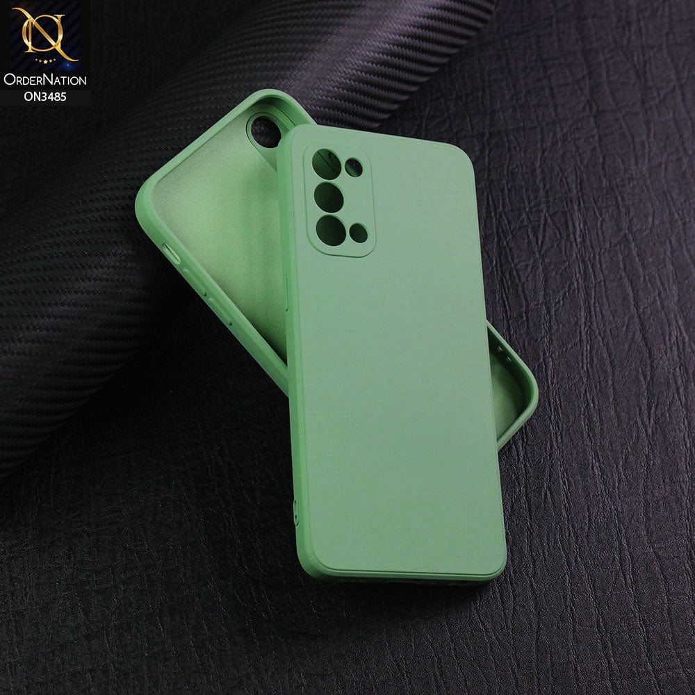 Oppo Reno 5 5G Cover - Light Green - ONation Silica Gel Series - HQ Liquid Silicone Elegant Colors Camera Protection Soft Case