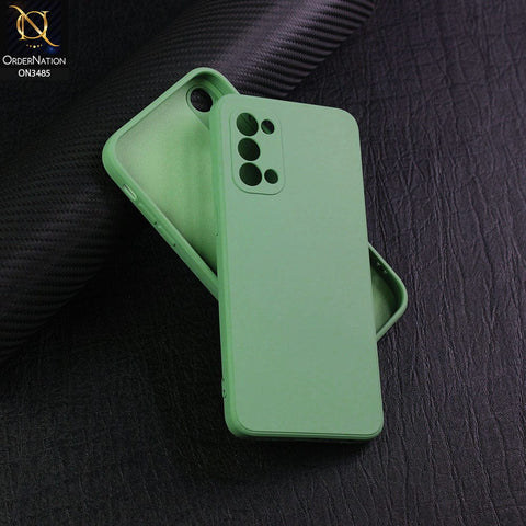 Oppo Reno 5 4G Cover - Light Green - ONation Silica Gel Series - HQ Liquid Silicone Elegant Colors Camera Protection Soft Case