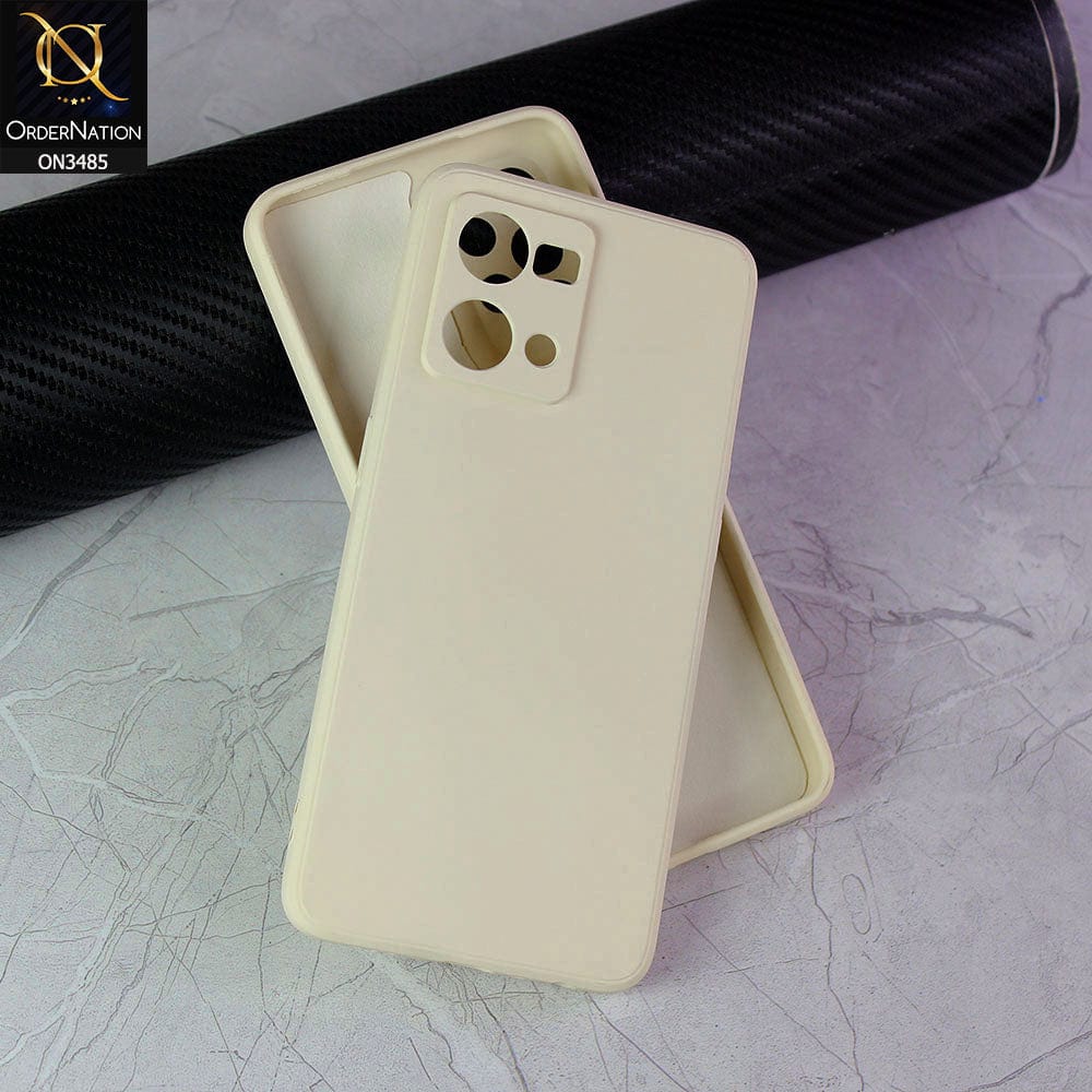 Oppo Reno 7 4G Cover - Off-White (Not Pure White) - ONation Silica Gel Series - HQ Liquid Silicone Elegant Colors Camera Protection Soft Case