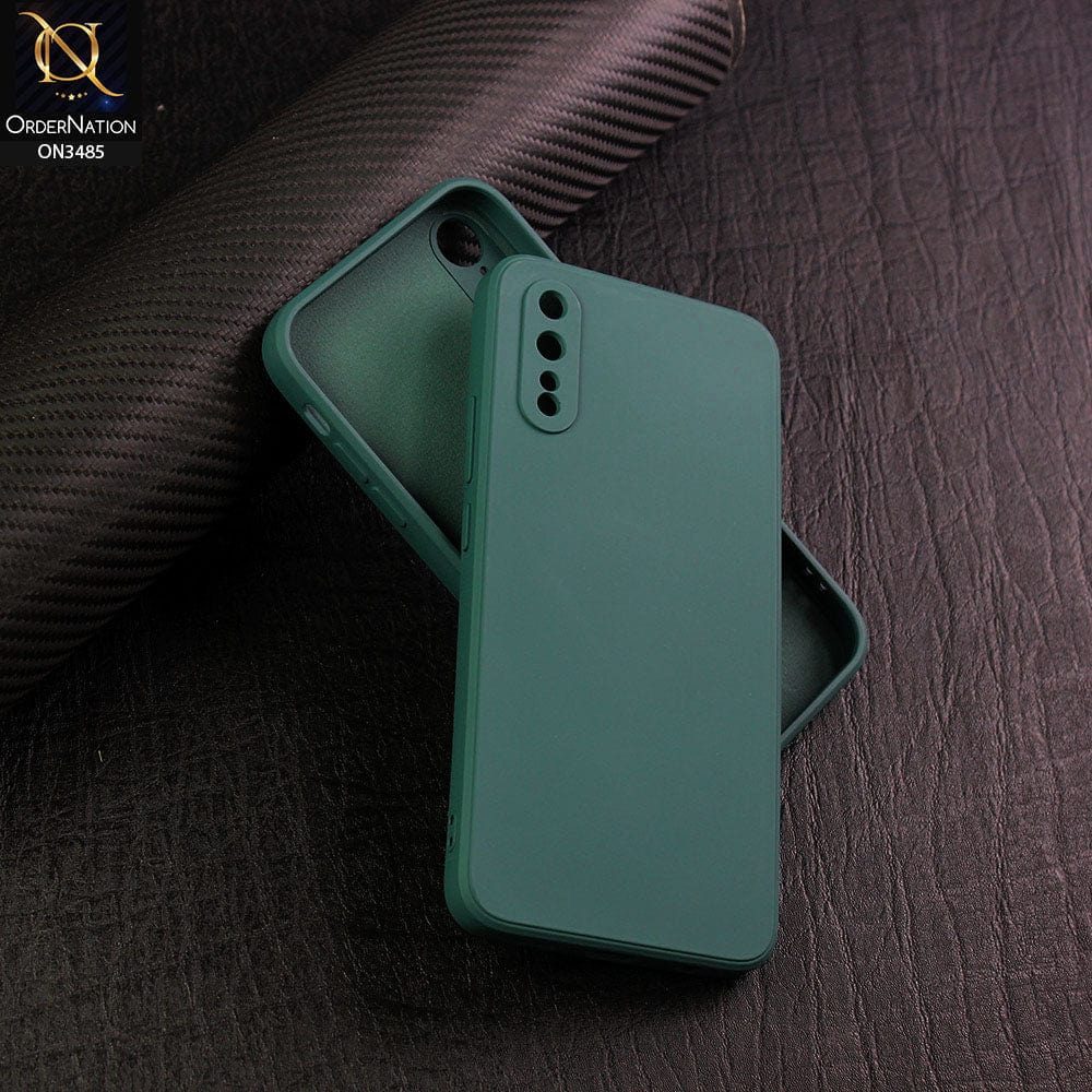 Vivo S1 Cover - Dark Green - ONation Silica Gel Series - HQ Liquid Silicone Elegant Colors Camera Protection Soft Case  u-6