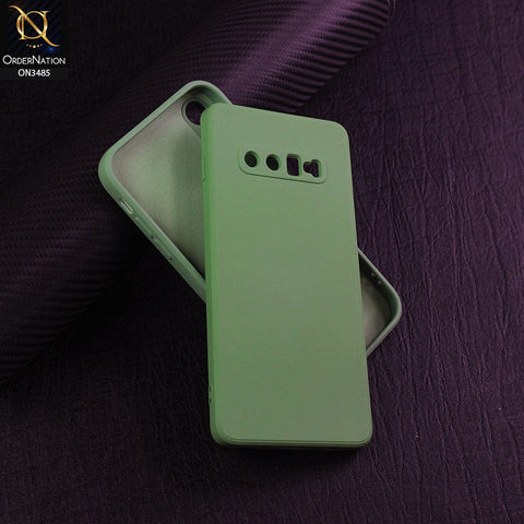 Samsung Galaxy S10 Plus Cover - Dark Green - HQ Liquid Silicone Elegant Colors Camera Protection Soft Case ( Fast Delivery )