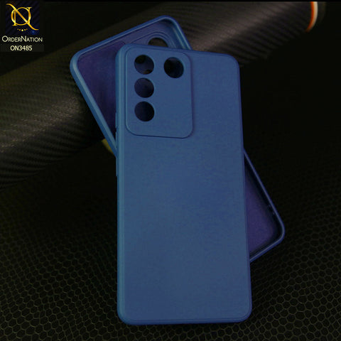 Vivo S16e Cover - Blue - ONation Silica Gel Series - HQ Liquid Silicone Elegant Colors Camera Protection Soft Case