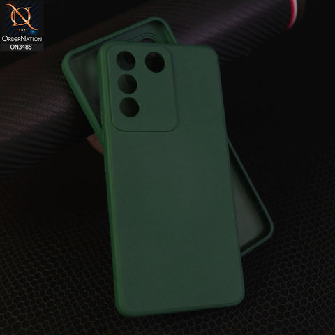 Vivo S16e Cover - Dark Green - ONation Silica Gel Series - HQ Liquid Silicone Elegant Colors Camera Protection Soft Case