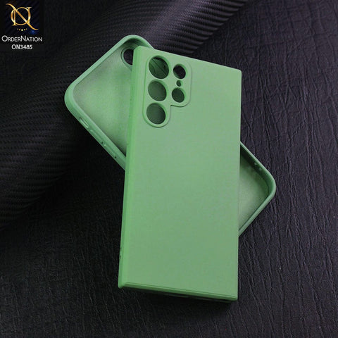 Samsung Galaxy S21 Ultra 5G Cover - Light Green - ONation Silica Gel Series - HQ Liquid Silicone Elegant Colors Camera Protection Soft Case