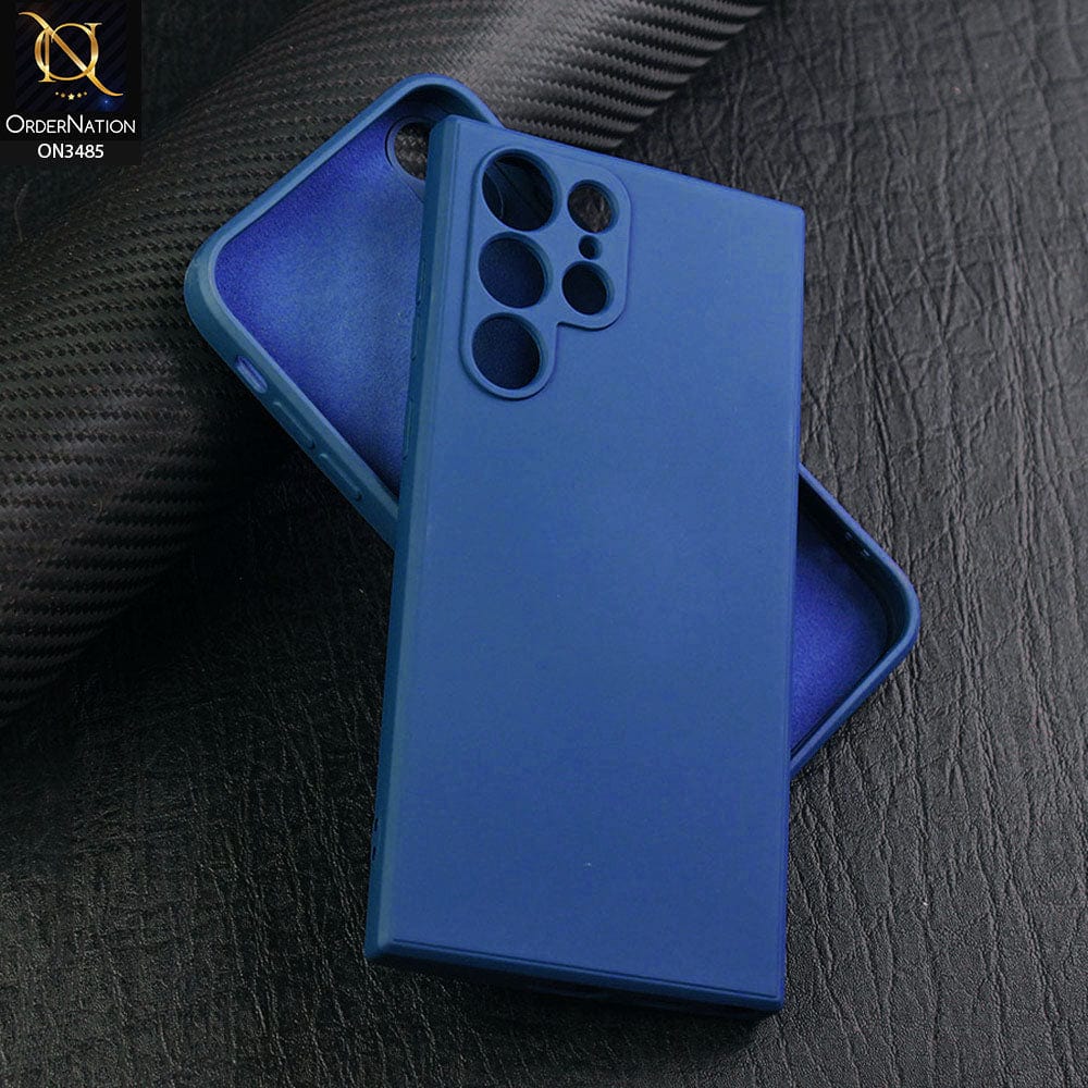 Samsung Galaxy S22 Ultra 5G Cover - Blue - ONation Silica Gel Series - HQ Liquid Silicone Elegant Colors Camera Protection Soft Case