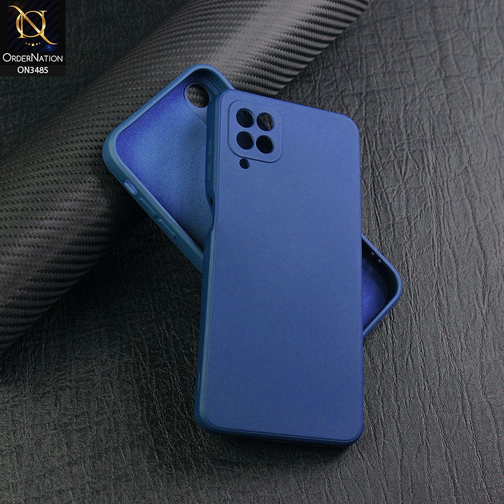 Samsung Galaxy A12 Cover - Blue - ONation Silica Gel Series - HQ Liquid Silicone Elegant Colors Camera Protection Soft Case