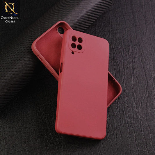 Samsung Galaxy A12 Cover - Red - ONation Silica Gel Series - HQ Liquid Silicone Elegant Colors Camera Protection Soft Case