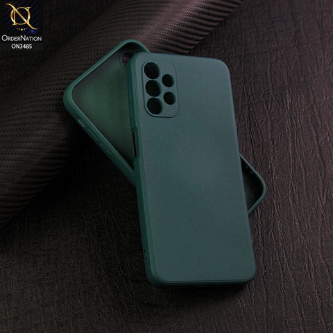 Samsung Galaxy A13 Cover - Dark Green - ONation Silica Gel Series - HQ Liquid Silicone Elegant Colors Camera Protection Soft Case U1