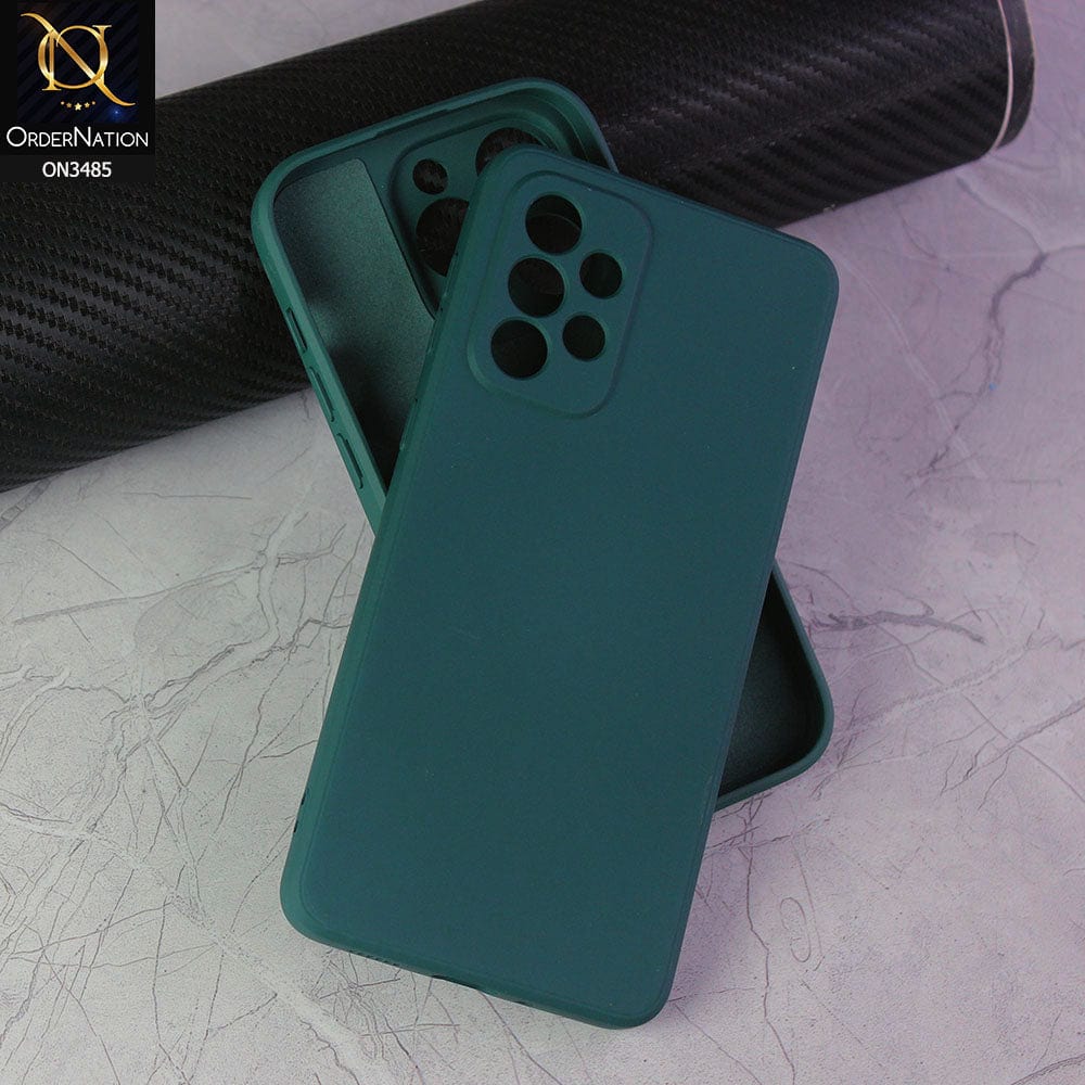 Samsung Galaxy A23 5G Cover - Dark Green - ONation Silica Gel Series - HQ Liquid Silicone Elegant Colors Camera Protection Soft Case