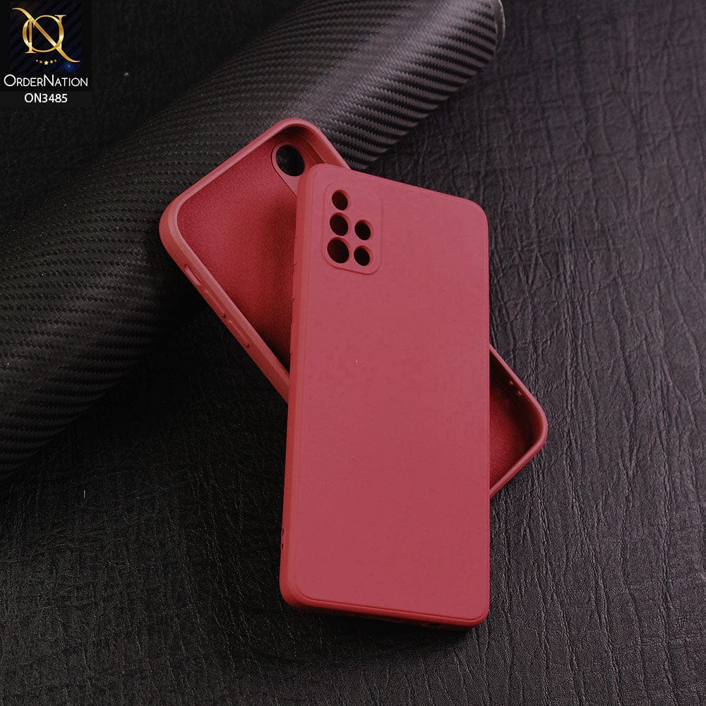 Samsung Galaxy A51 Cover - Red - ONation Silica Gel Series - HQ Liquid Silicone Elegant Colors Camera Protection Soft Case