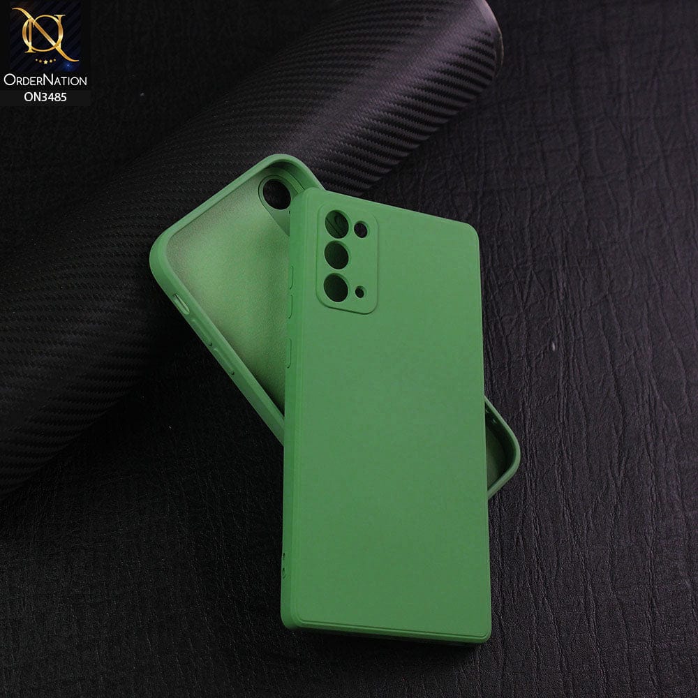 Samsung Galaxy Note 20 Cover - Light Green - ONation Silica Gel Series - HQ Liquid Silicone Elegant Colors Camera Protection Soft Case U6