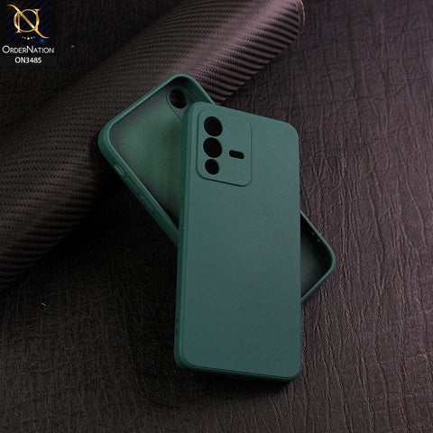 Vivo V23 5G Cover - Dark Green - ONation Bold Series - HQ Liquid Silicone Elegant Colors Camera Protection Soft Case ( Fast Delivery )