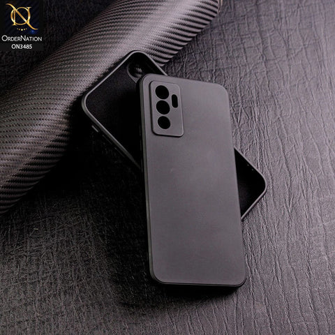 Vivo S10e Cover - Black - ONation Silica Gel Series - HQ Liquid Silicone Elegant Colors Camera Protection Soft Case