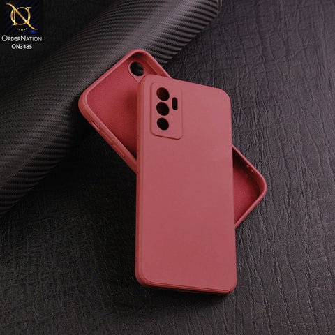 Vivo S10e Cover - Red - ONation Silica Gel Series - HQ Liquid Silicone Elegant Colors Camera Protection Soft Case