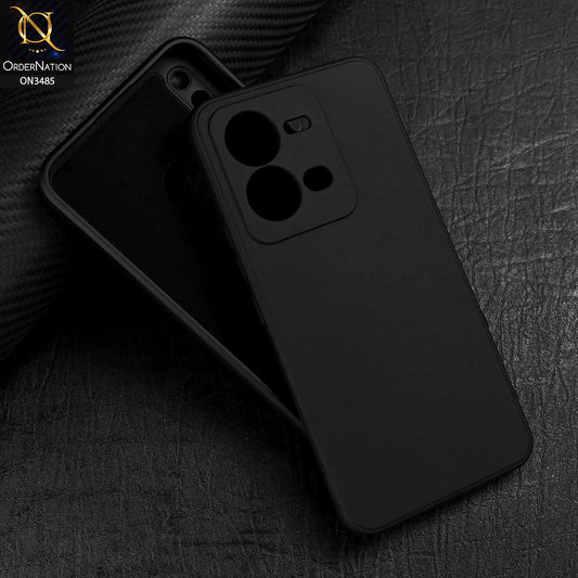 Vivo V25e Cover - Black - ONation Silica Gel Series - HQ Liquid Silicone Elegant Colors Camera Protection Soft Case