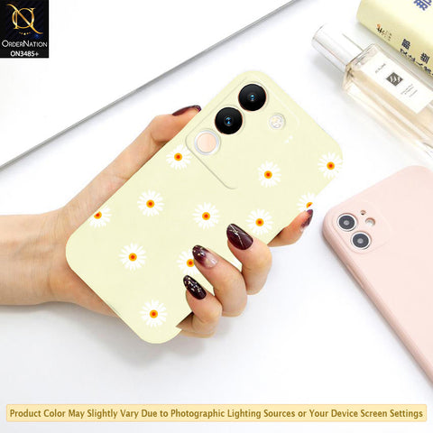 Vivo V29e Cover - ONation Daisy Series - HQ Liquid Silicone Elegant Colors Camera Protection Soft Case