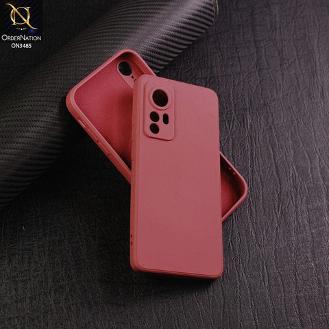 Xiaomi 12 Cover - Red - ONation Silica Gel Series - HQ Liquid Silicone Elegant Colors Camera Protection Soft Case