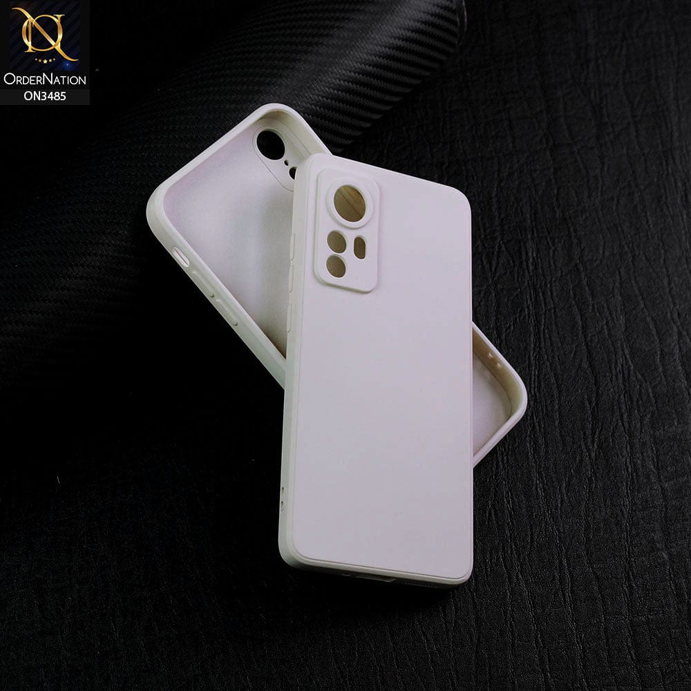 Xiaomi 12X Cover - Off-White (Not Pure White) - ONation Silica Gel Series - HQ Liquid Silicone Elegant Colors Camera Protection Soft Case