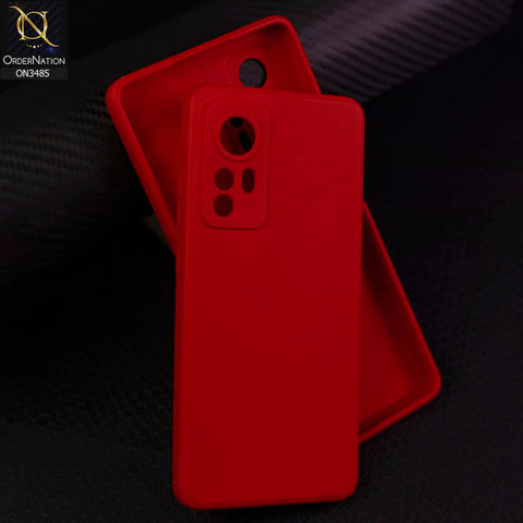 Xiaomi 12S Cover - Dark Red - ONation Silica Gel Series - HQ Liquid Silicone Elegant Colors Camera Protection Soft Case