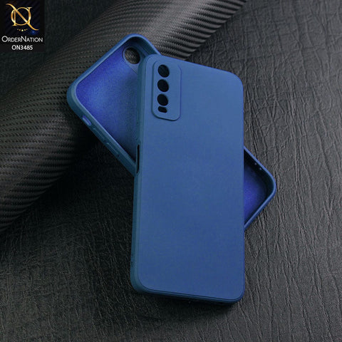 Vivo Y20s Cover - Blue - ONation Silica Gel Series - HQ Liquid Silicone Elegant Colors Camera Protection Soft Case